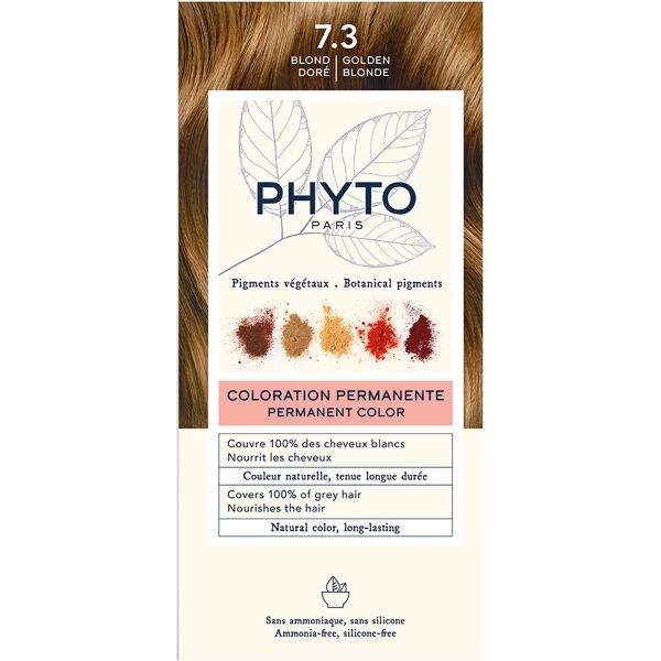 phyto color kit 7,3 biondo dorato 1 latte 50 ml + 1 crema 50 ml + 1 maschera 12 ml