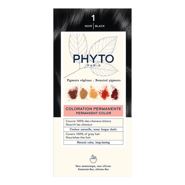 phyto color kit 1 nero 1 latte 50 ml + 1 crema 50 ml + 1 maschera 12 ml