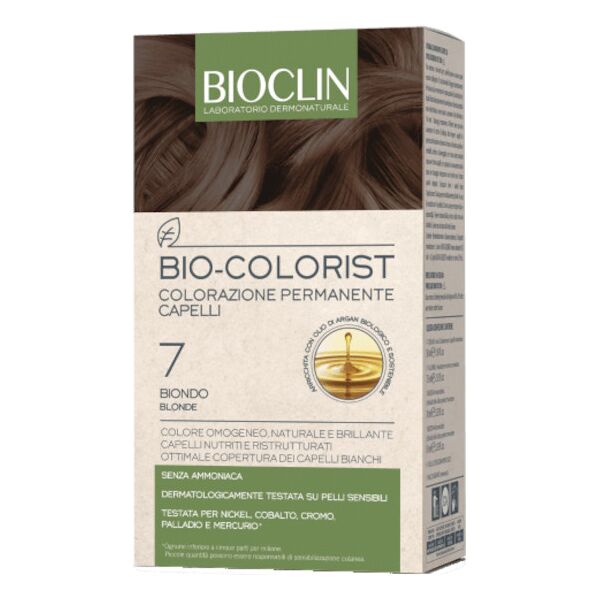 ist.ganassini spa bioclin bio colorist 7 biondo kit composto da bio-colorist crema colorante cap 7 50ml+bio-colorist rilevatore crema 75ml+ biocolor protect maschera 10ml+ shampoo postcolore 10ml