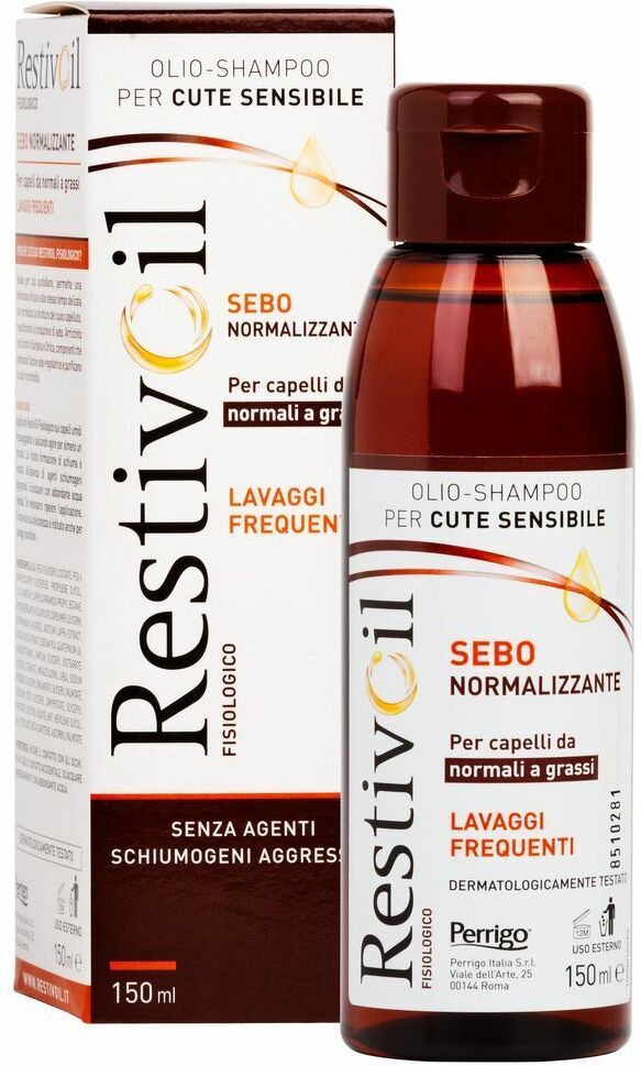 restiv-oil fisio restivoil fisiologico sebonormalizzante olio shampoo lavaggi frequenti 250 ml