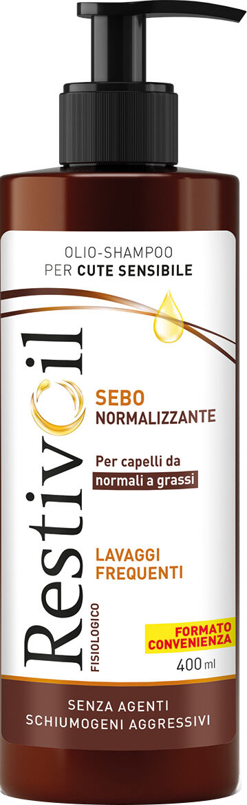 restiv-oil fisio restivoil fisiologico sebonormalizzante olio shampoo antiforfora capelli grassi 400 ml