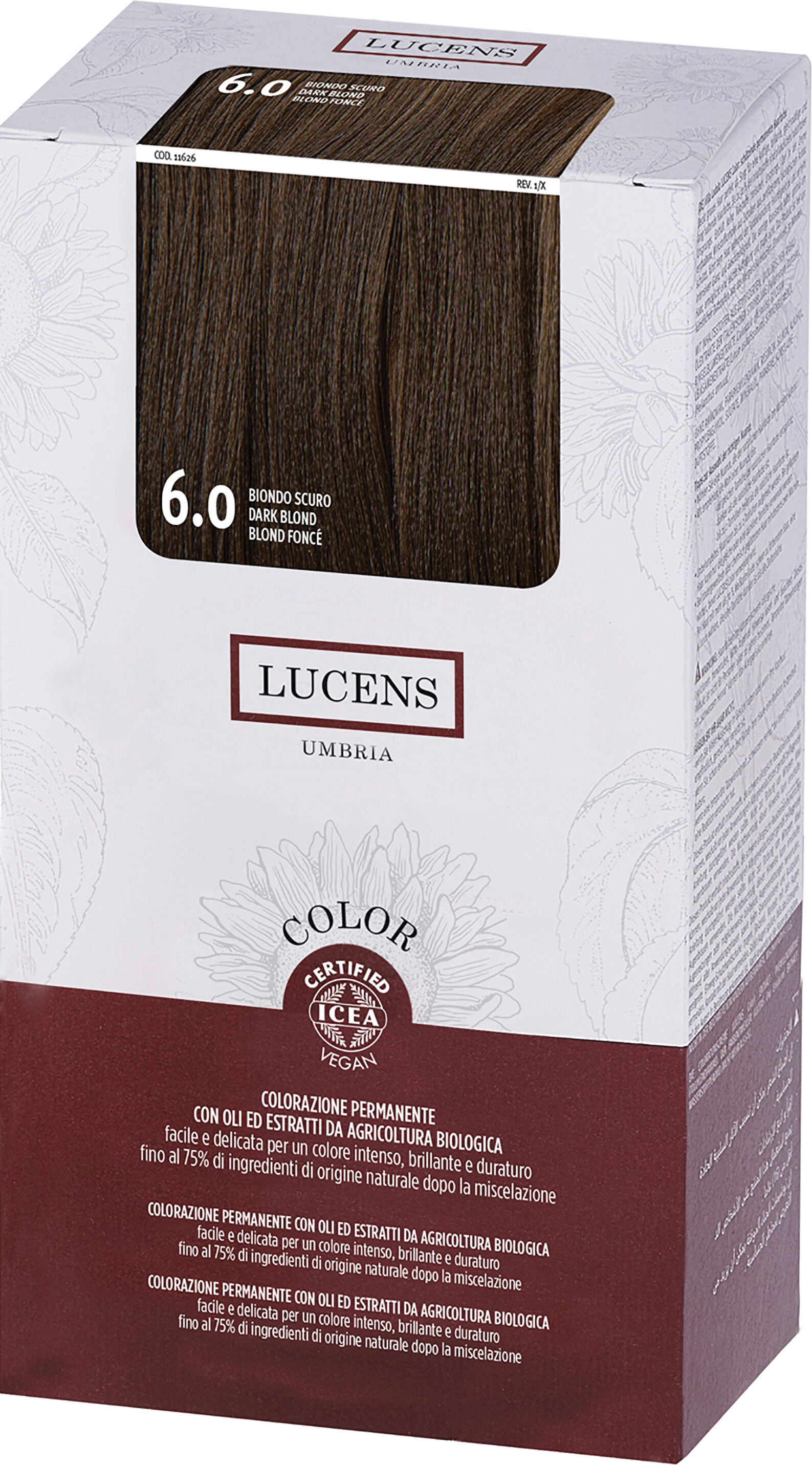 cosmolab lucens umbria tinta color lucens 6,00 biondo scuro 135 ml