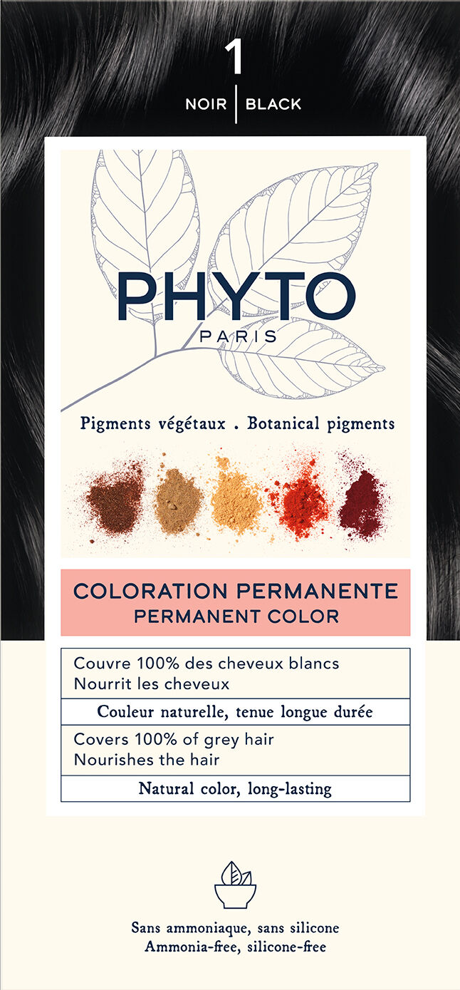 phyto color kit 1 nero 1 latte 50 ml + 1 crema 50 ml + 1 maschera 12 ml