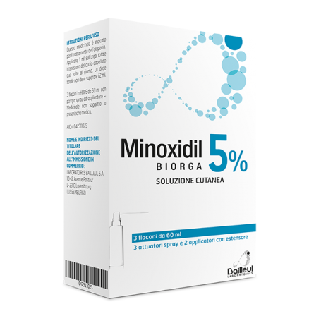 minoxidil Biorga 5% Soluzione Cutanea 3x60 ml