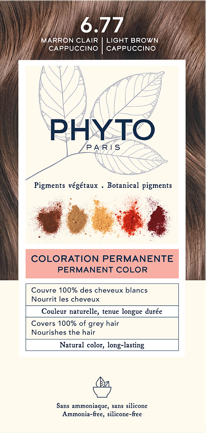 PHYTO Color kit 6,77 marrone chiaro cappuccino 1 latte 50 ml + 1 crema 50 ml + 1 maschera 12 ml