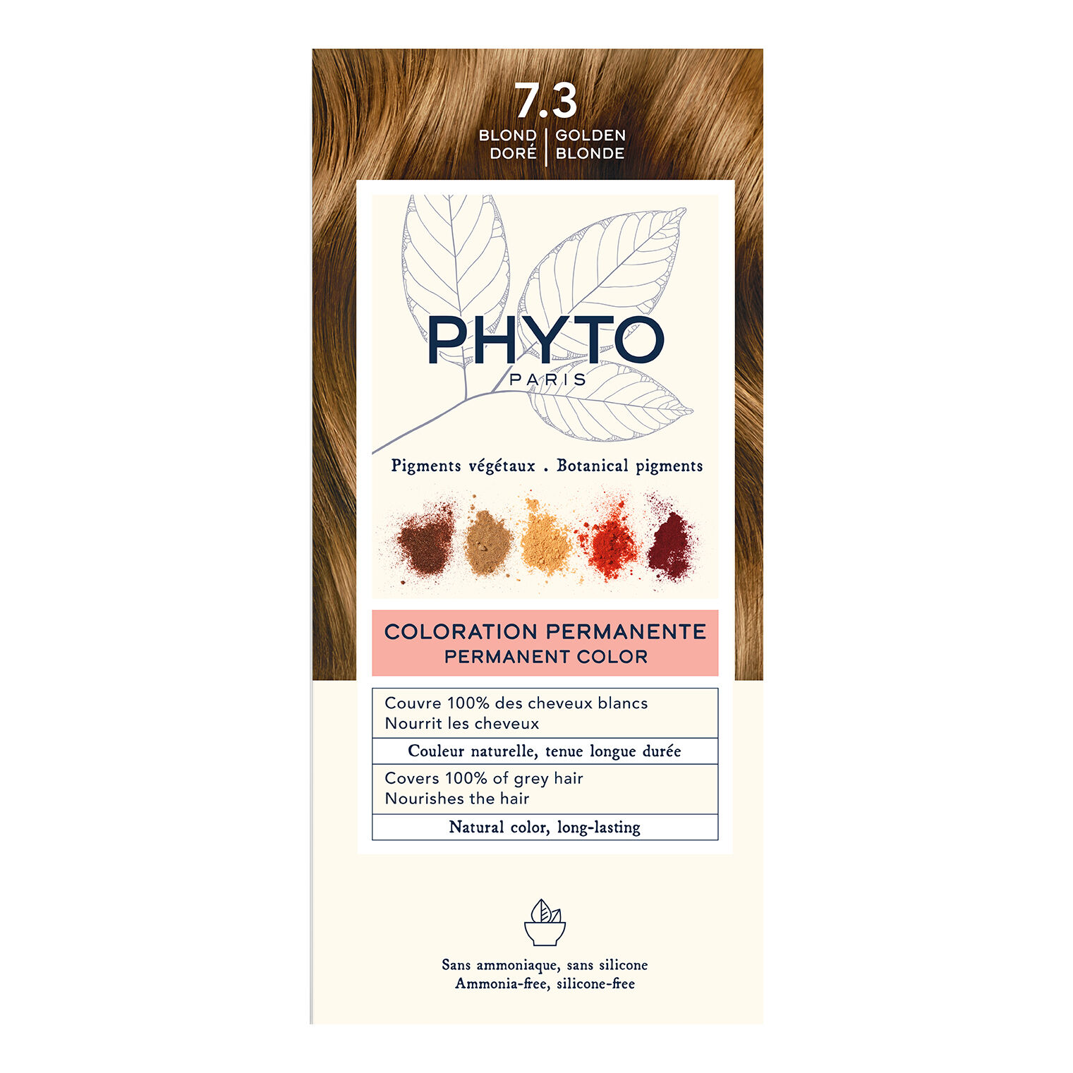 PHYTO Color kit 7,3 biondo dorato 1 latte 50 ml + 1 crema 50 ml + 1 maschera 12 ml