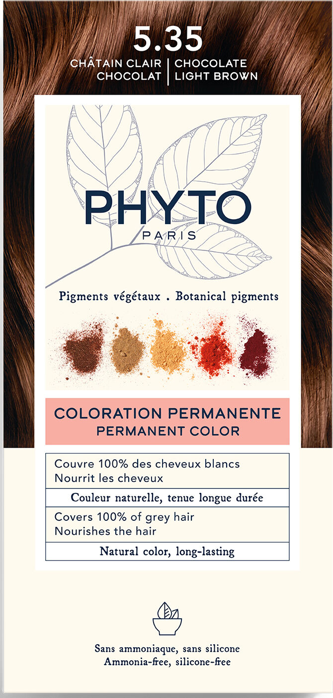 PHYTO Color kit 5,35 castano chiaro cioccolato 1 latte 50 ml + 1 crema 50 ml + 1 maschera 12 ml