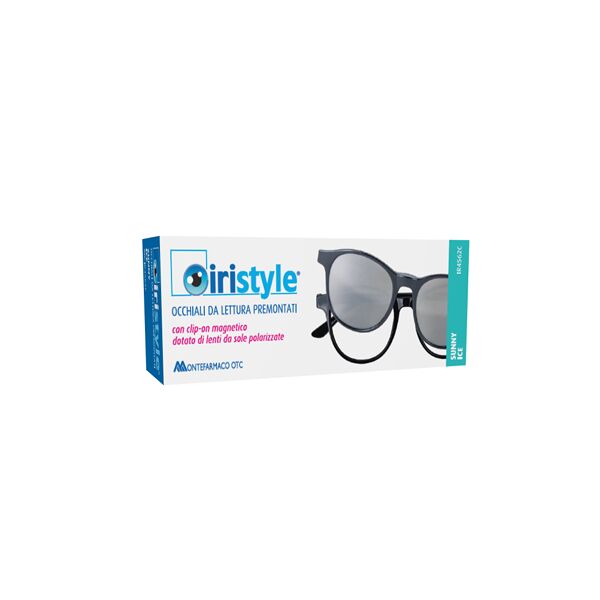 iristyle occhiale da lettura premontato sunny ice +2,00 con clip on magnetico dotato di lenti da sole polarizzate 1 paio