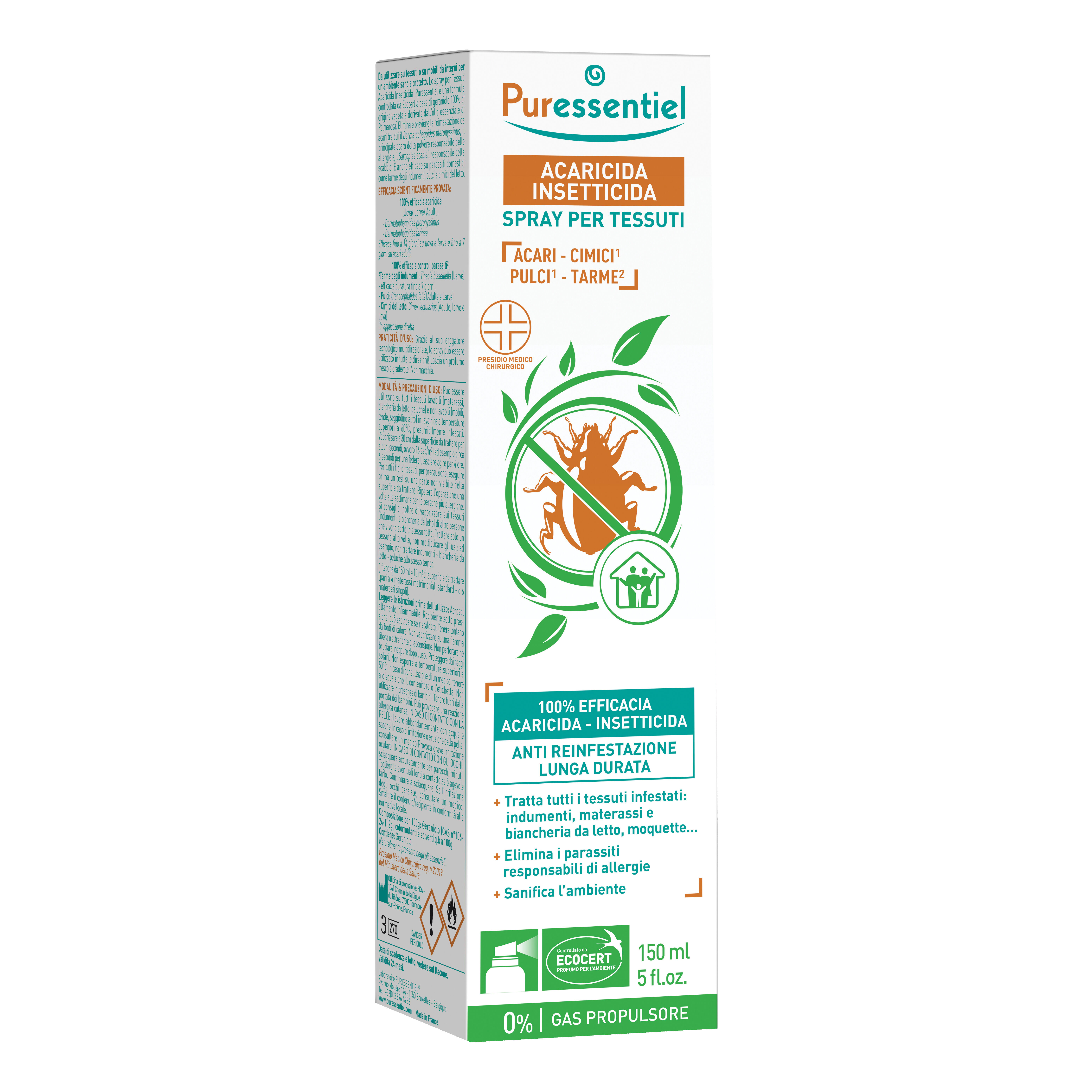 PURESSENTIEL spray acaricida insetticida pmc 150 ml