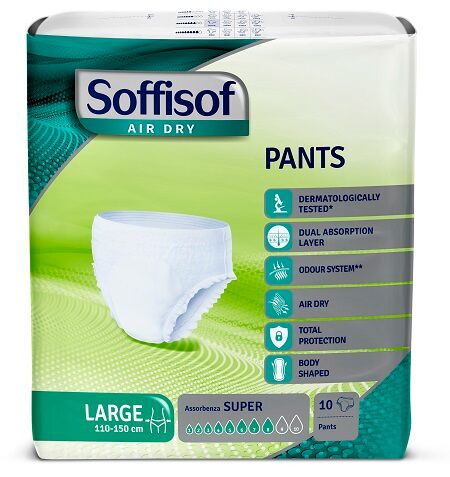 SOFFISOF Pannolone air dry pants super large 10 pezzi