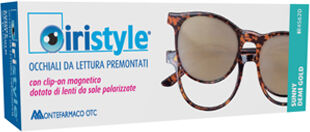 iristyle Occhiale da lettura premontato sunny demi gold +1,00 con clip on magnetico dotato di lenti da sole polarizzate 1 paio