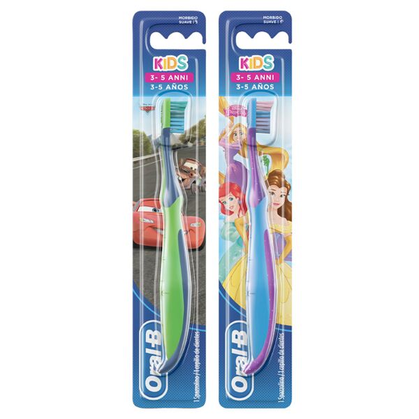 oral-b spazzolino manuale cars e frozen per bambini 3-5 anni