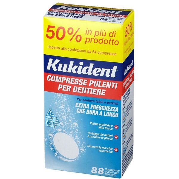 kukident cleanser fresh compresse pulenti per dentiere 88 compresse effervescenti