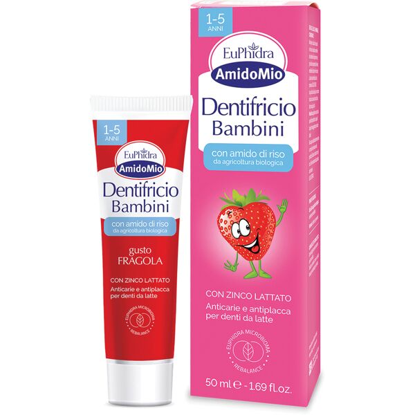 euphidra dentifricio anticarie e antiplacca per denti da latte gusto fragola 50 ml