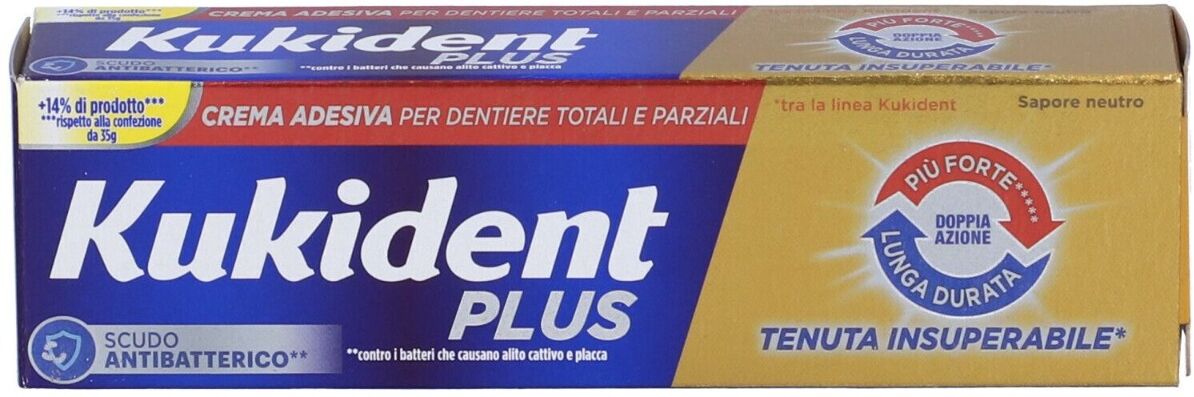 kukident plus doppia azione crema adesiva protesi dentali aroma neutro 40 g