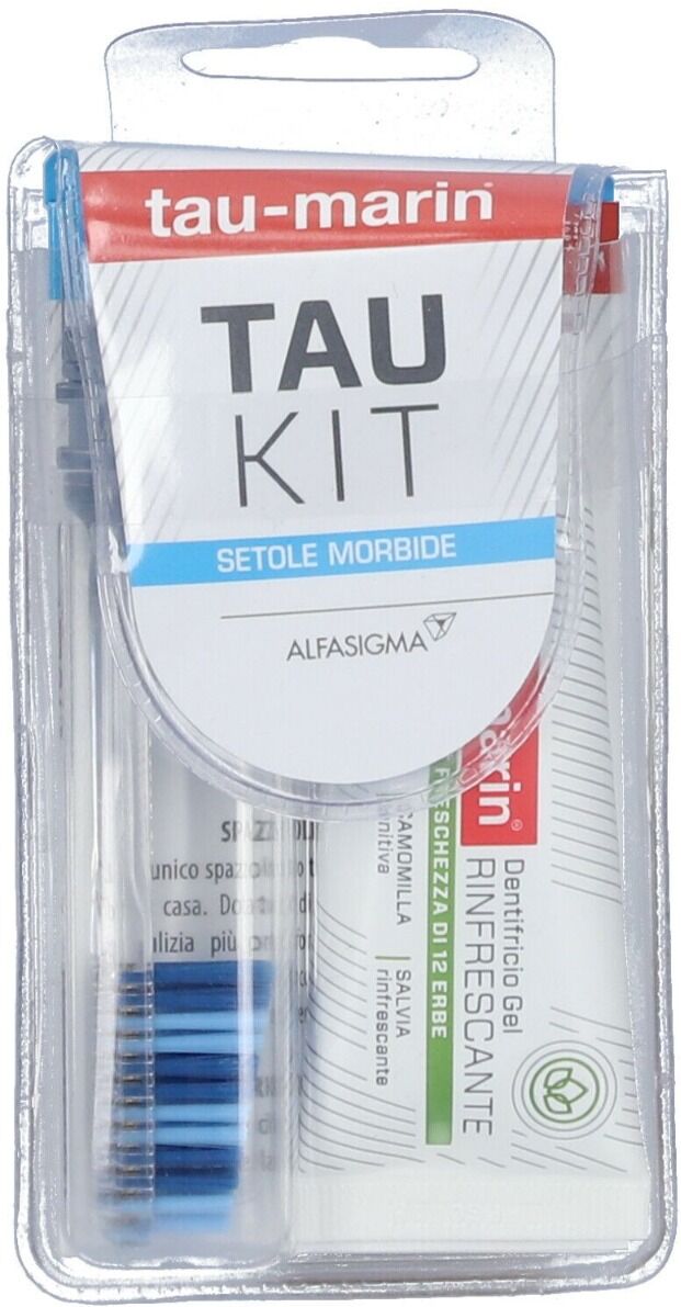 tau marin kit spazzolino morbido e dentifricio gel rinfrescate alle erbe 20 ml