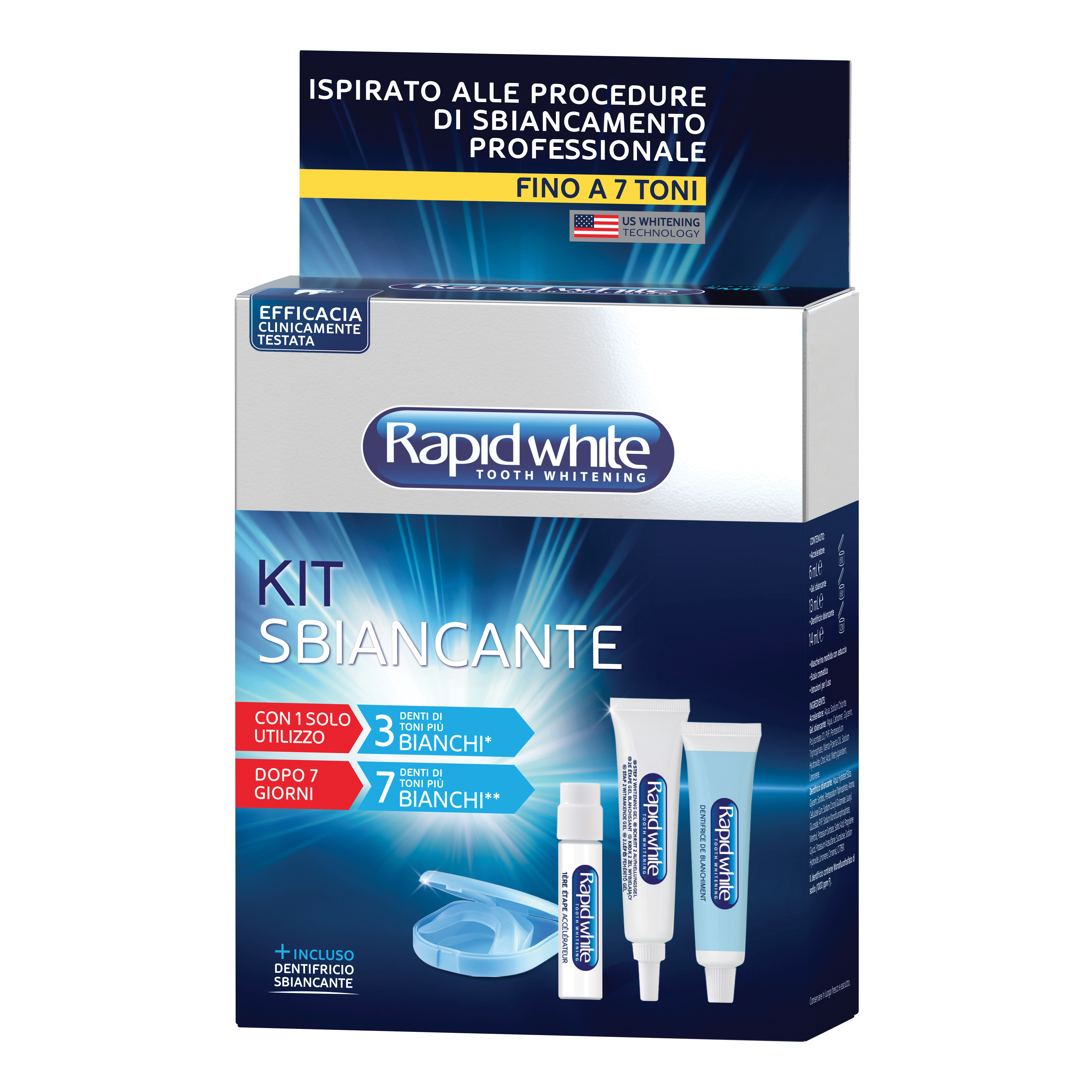 rapid white kit bite dentale sbiancante