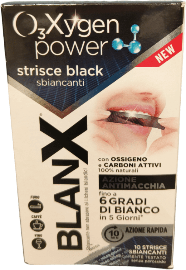 blanx o3xygen black 10 strisce sbiancanti