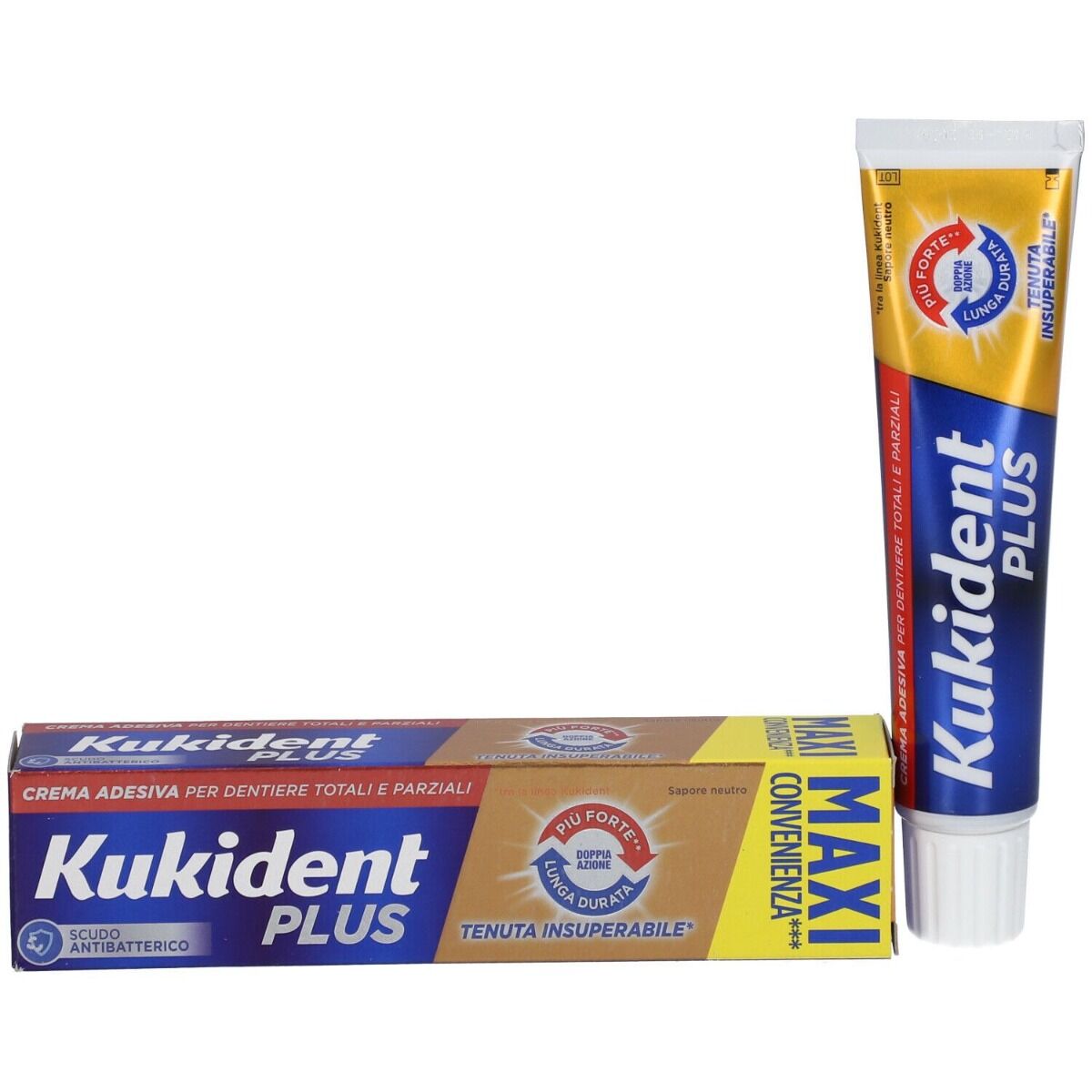 KUKIDENT DOPPIA AZIONE Kukident Plus Doppia Azione Crema Adesiva Per Dentiere Totali E Parziali 65 g