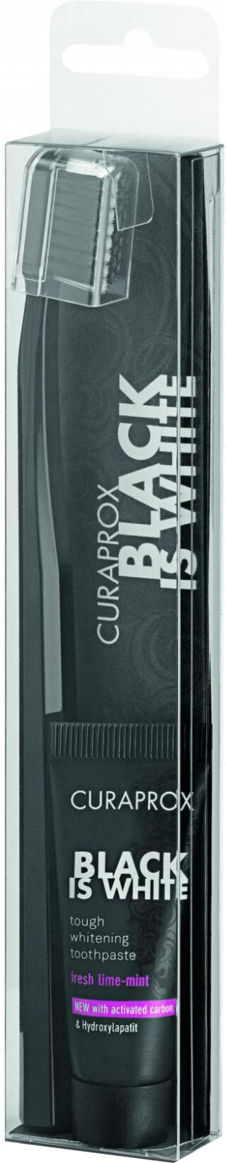 CURAPROX black is white dentifrici sbiancanti 1 dentifricio da 10ml + 1 spazzolino