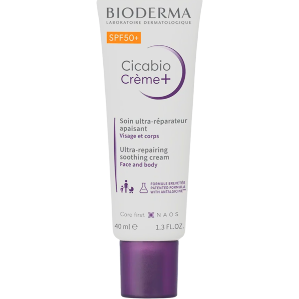 bioderma cicabio crème crema spf50+ riparativa lenitiva pelle irritata danneggiata 40 ml