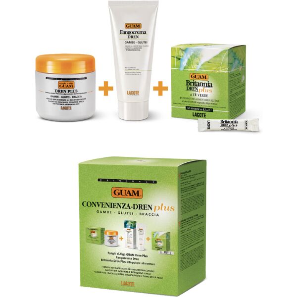 guam kit convenienza cellulite 1 fanghi d'alga 500 g + 1 crema anticellulite bioactivity 200 ml + 1 britannia cell 30 bustine