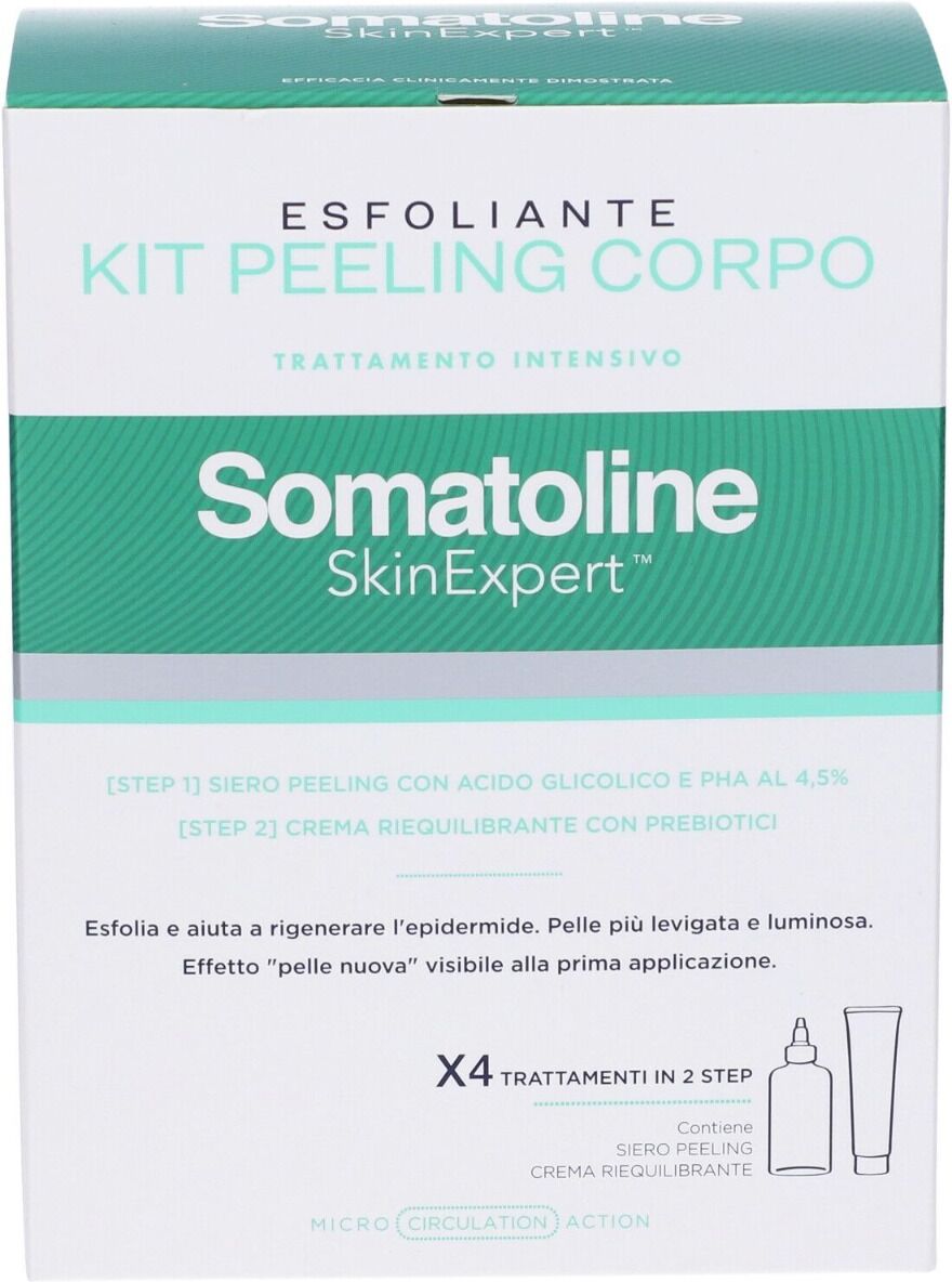 somatoline skin expert kit peeling corpo gel 200 ml + crema riequilibrante 100 ml