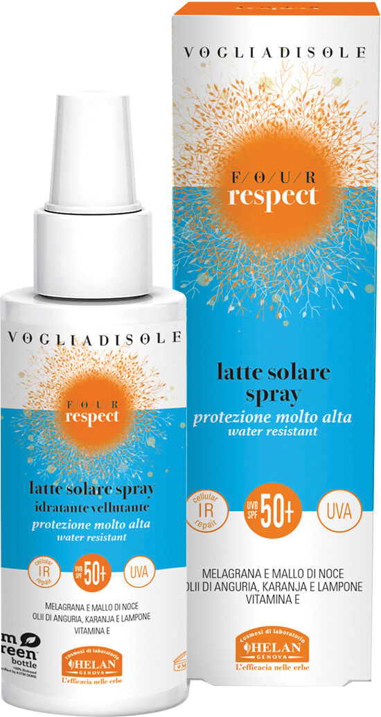 helan vogliadisole four respect latte solare spray spf50 viso e corpo 100 ml