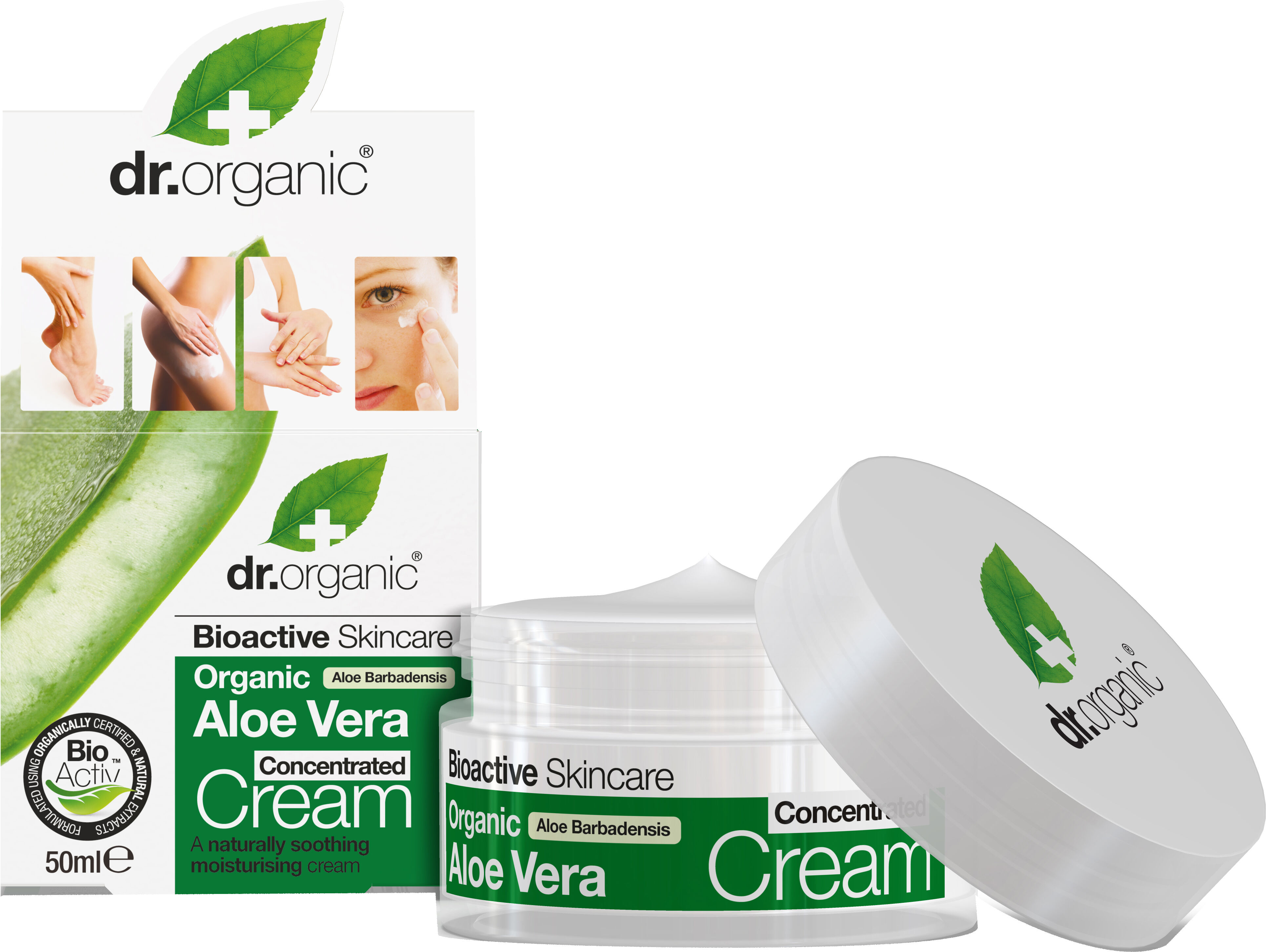 dr.organic dr organic aloe concentrated cream crema viso 50 ml