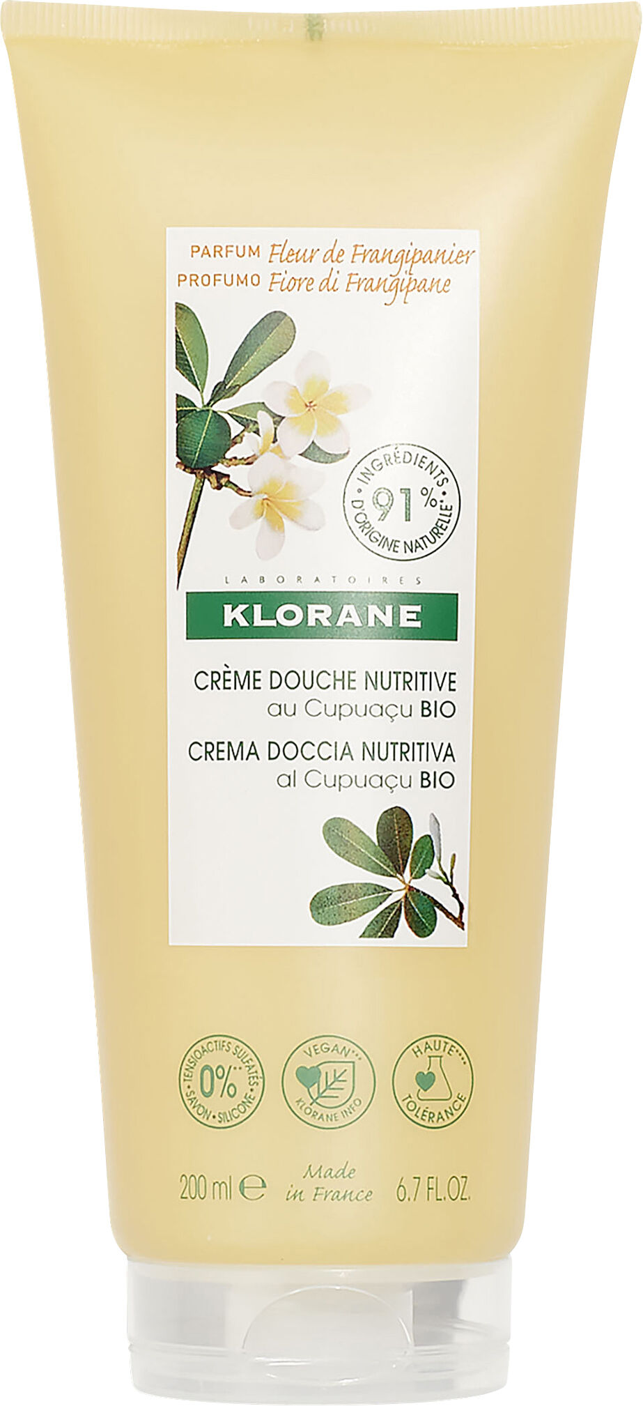 Klorane crema doccia fiore di frangipane 200 ml