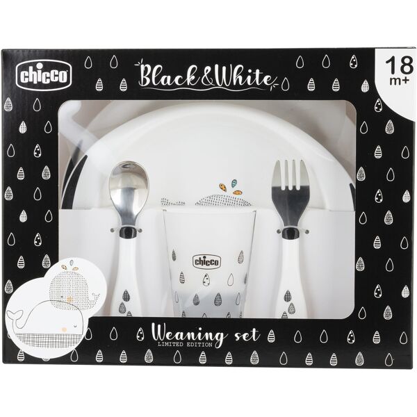 chicco set pappa black&white 18m+ whales