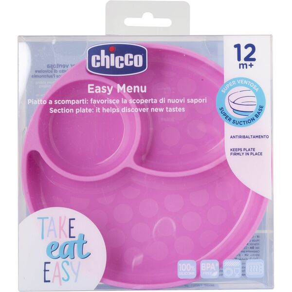 chicco piatto silicone ventosa rosa