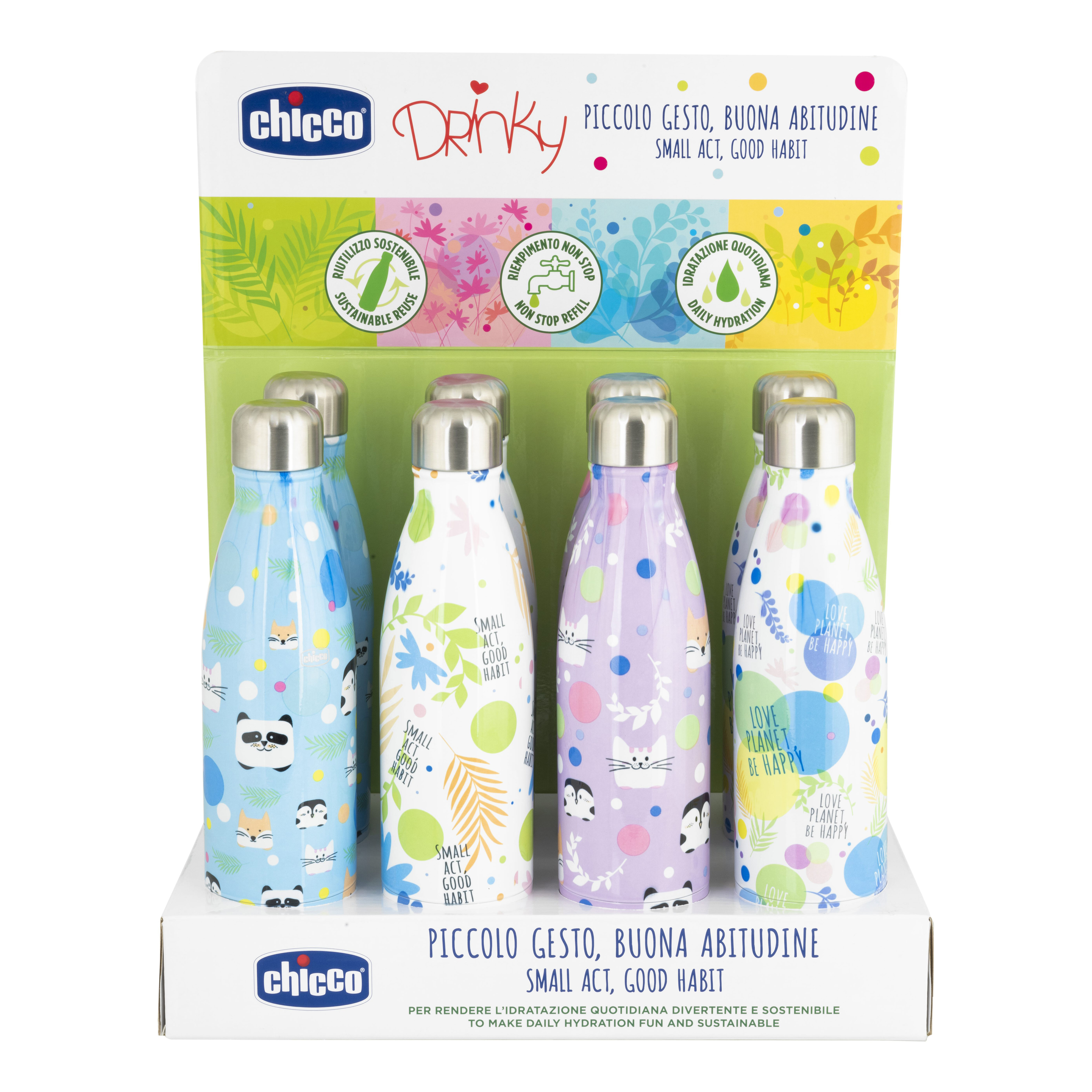 chicco bottiglia inox da 500 ml display box