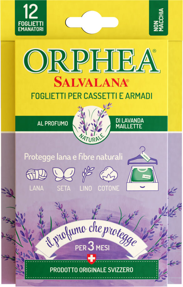 orphea sa lvalana foglietti cassetti armadi profumo lavanda maillette display 12 pezzi