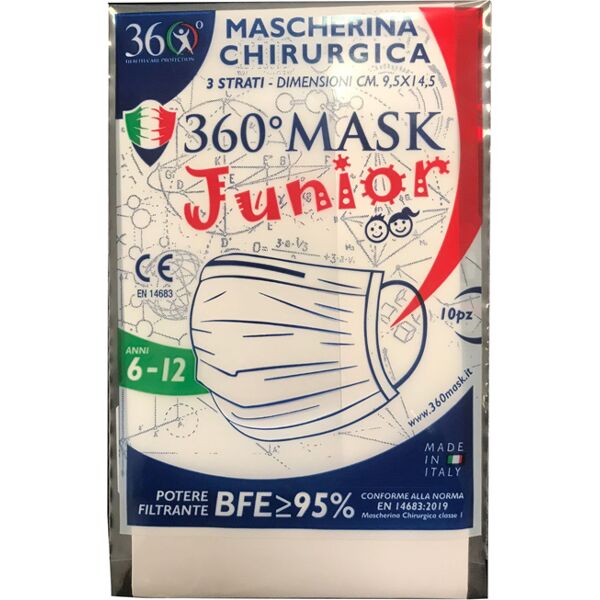 dispositivi anticovid mascherina chirurgica 360mask10/r rosa bambino 10 pezzi