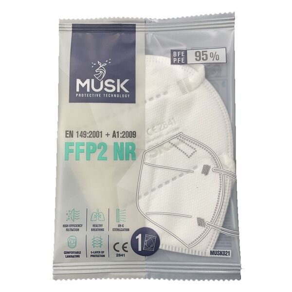 dispositivi anticovid musk mascherina ffp2 musk021 white 10 pezzi