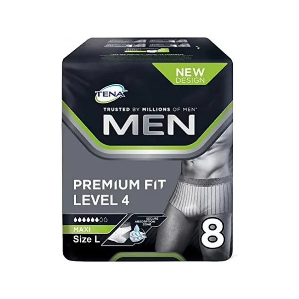 tena men premium fit mutandina assorbente livello 4 taglia l 8 pezzi