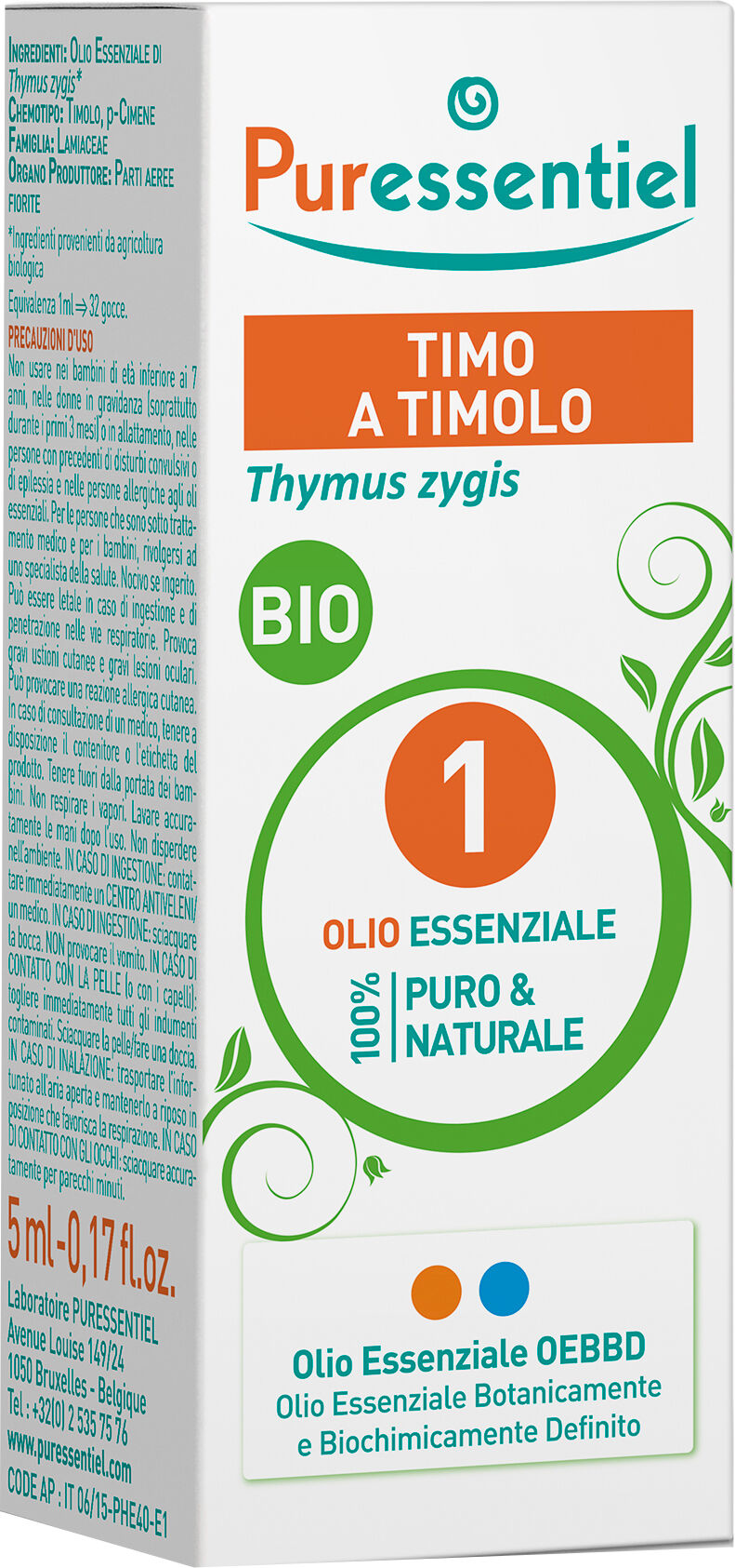 puressentiel timo timolo olio essenziale bio 10 ml