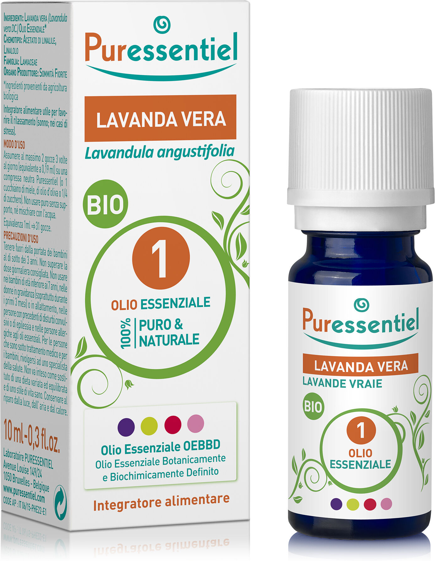 PURESSENTIEL lavanda vera olio essenziale bio 10 ml