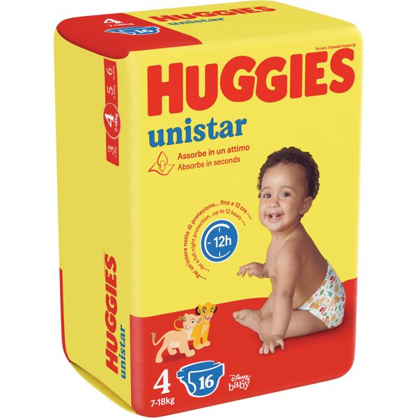 kimberly clark italia huggies unistar base taglia 4 16 pezzi