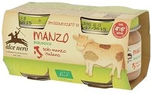 alce nero omogeneizzato manzo bio 2x80g