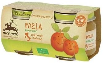 alce nero omogeneizzato mela 2x80g