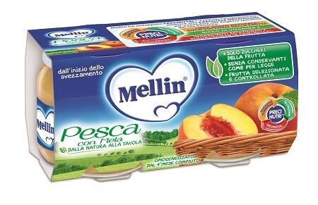 MELLIN omog pesca/mela 2x100g