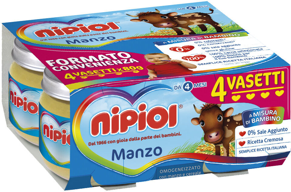 NIPIOL omogeneizzato manzo 4 x 80 g