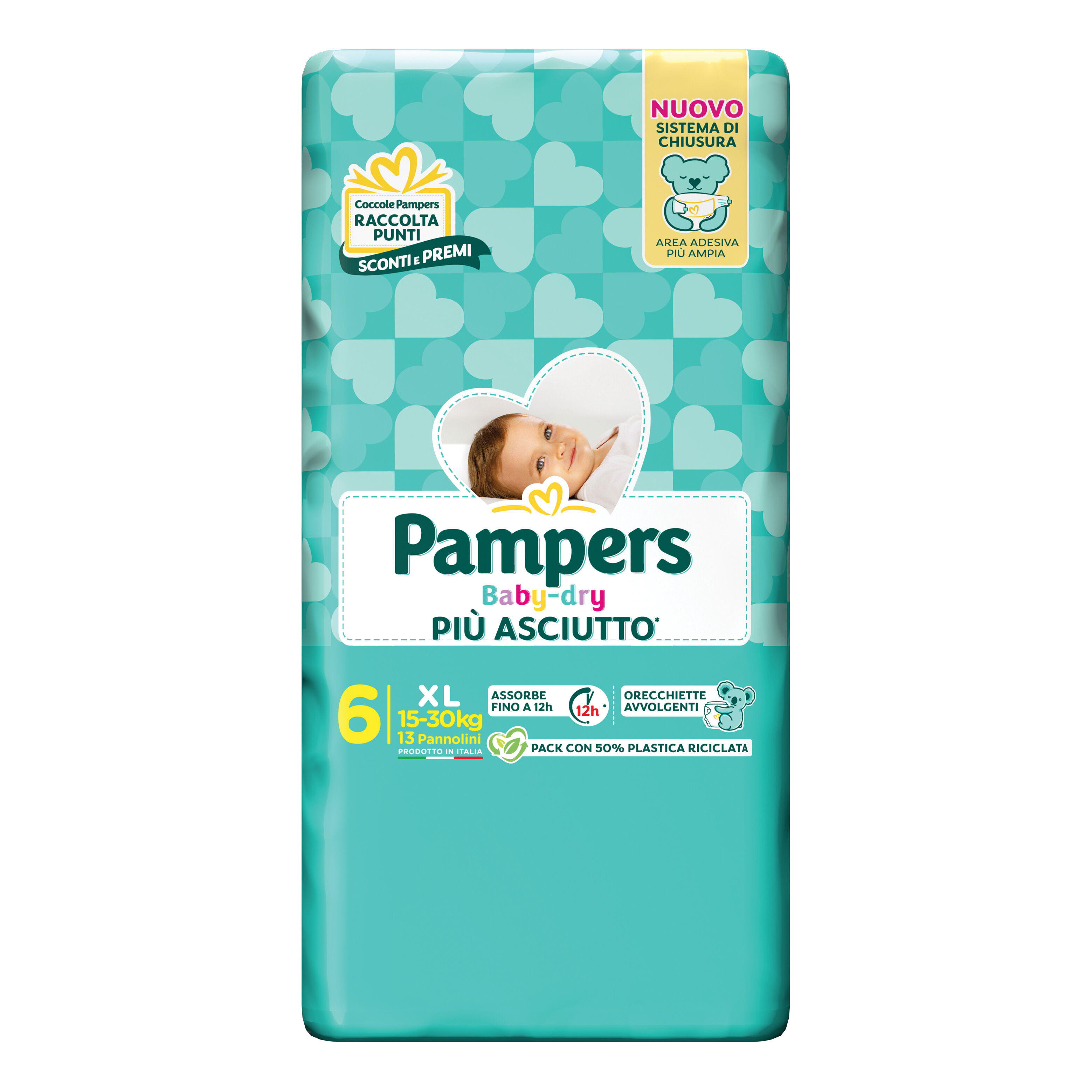 PAMPERS baby dry pannolino downcount xl 13 pezzi