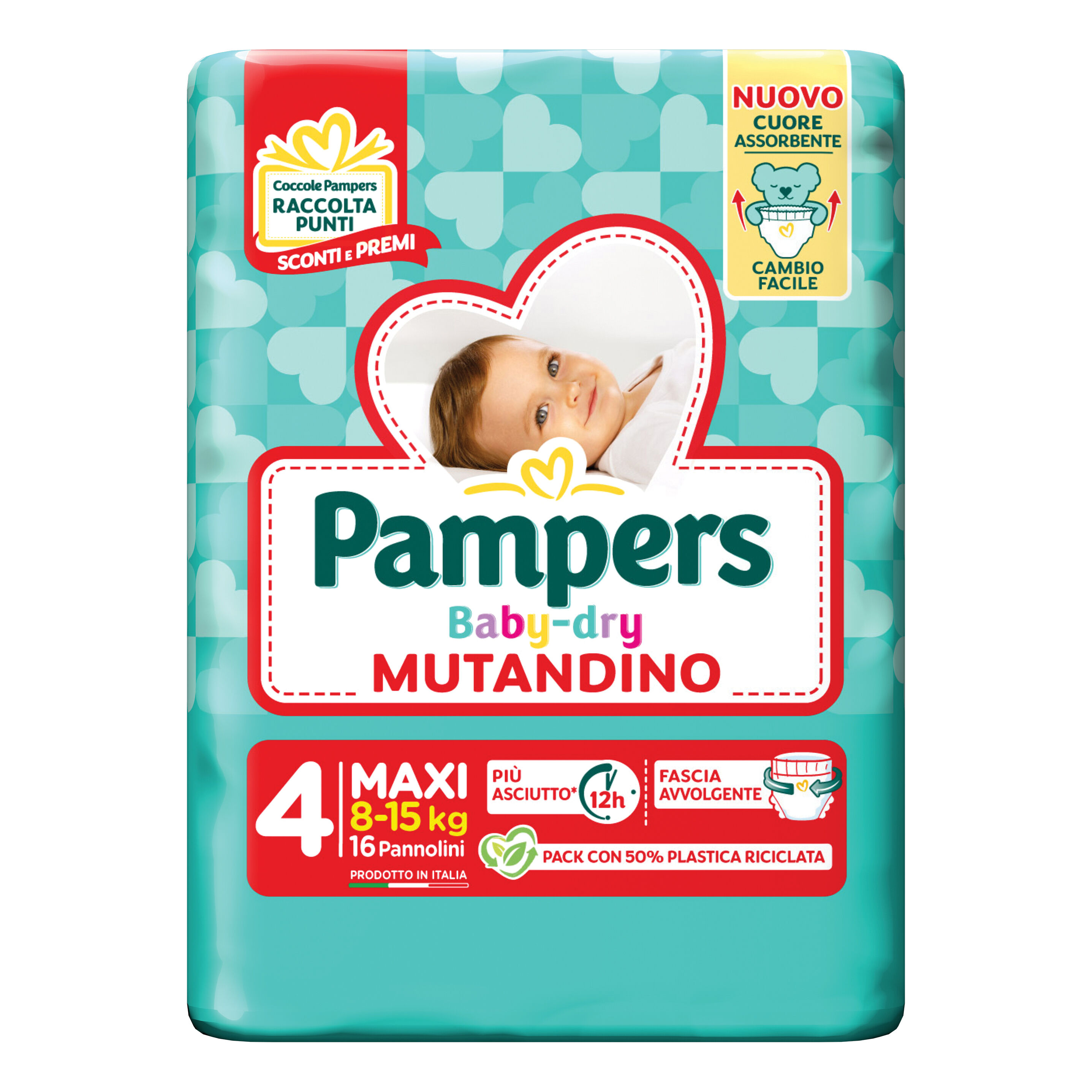 PAMPERS baby dry pannolino mutandina maxi small pack 16 pezzi