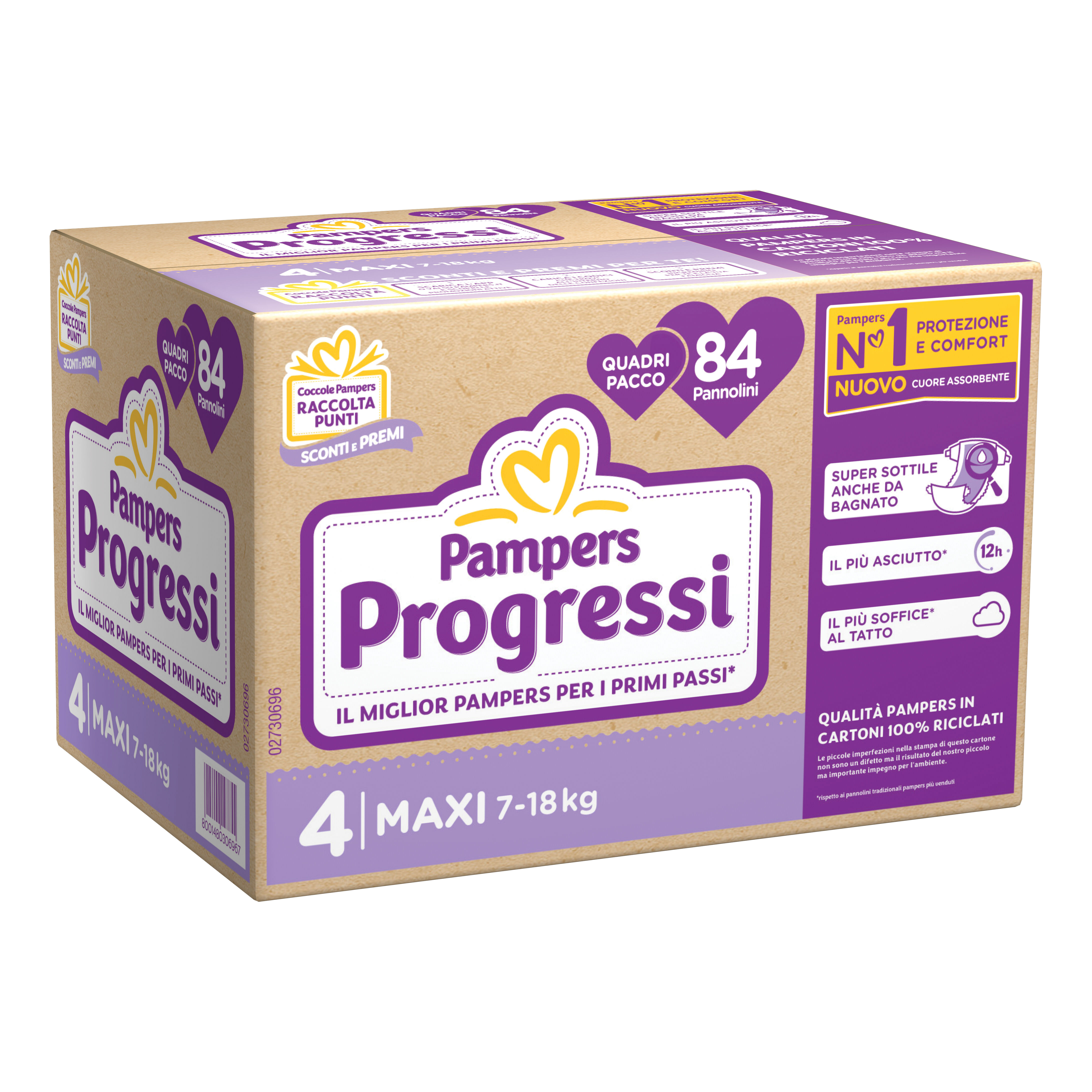 PAMPERS quadri progressi maxi 84 pezzi