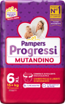 PAMPERS progressi mutandina xl cp 15 pezzi