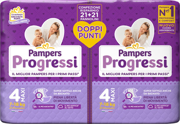 PAMPERS progressi pannolino maxi pacco doppio 42 pezzi