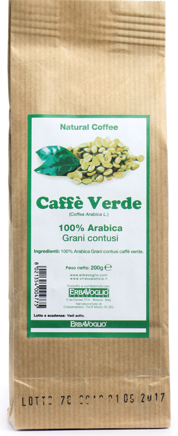 erbavoglio Caffe' verde grani contusi 200 g